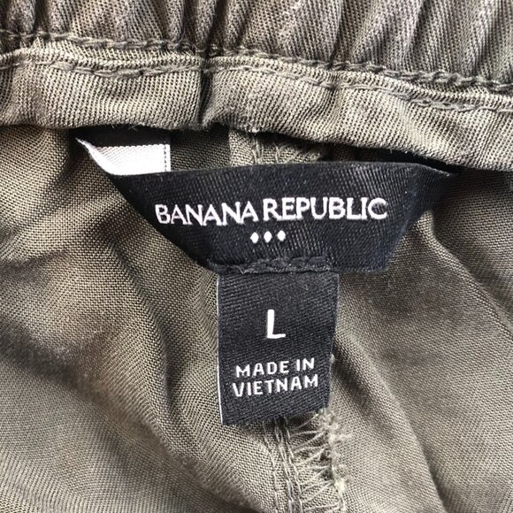 Banana Republic Mens Cargo Jogger Pants Large Green Pull On Drawstring Casual - Picture 3 of 16